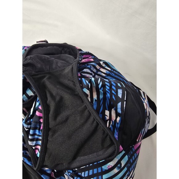 Womens Floral Multicolor One Peice Swimsuit Size 22 By Cactus- Missing Strap - Picture 7 of 15